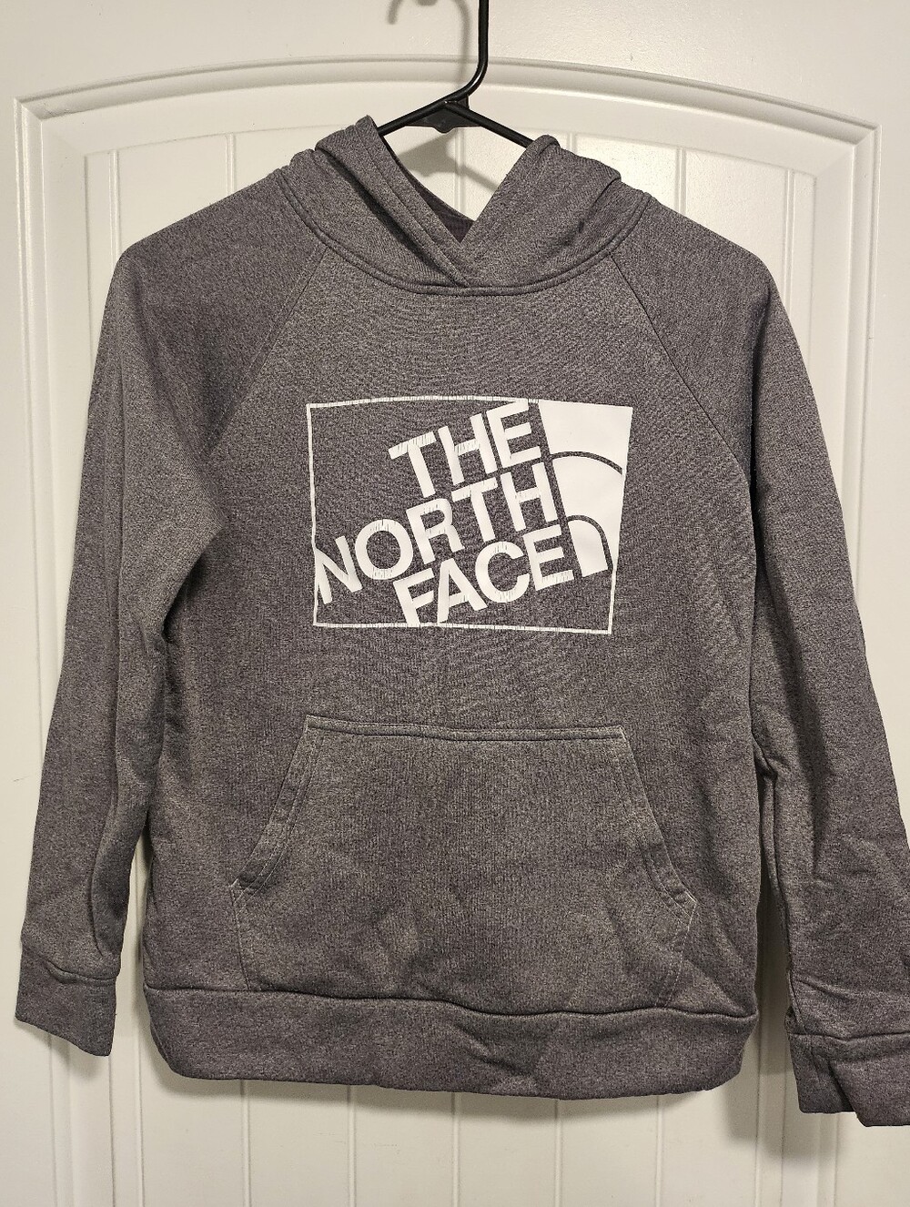 The North Face Boy's Gray Crewneck Hoodie Sweatshirt with Logo